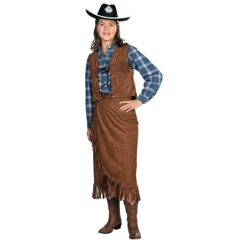 DEGUISEMENT WESTERN JUPE-GILET FRANGES TAILLE 44