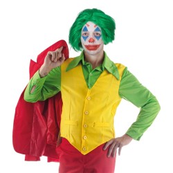 DEGUISEMENT CHEMISE VERTE IMPRESSION GILET JAUNE JOKER TAILLE 48-50