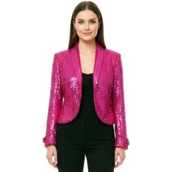 DEGUISEMENT VESTE A SEQUIN ROSE FUSCHIA DISCO FEMME TAILLE 38