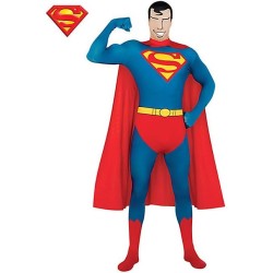 DEGUISEMENT SUPERMAN COLLE A LA PEAU TAILLE L