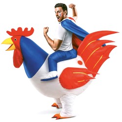 DEGUISEMENT GONFLABLE COQ SUPPORTER TAILLE UNIQUE 
