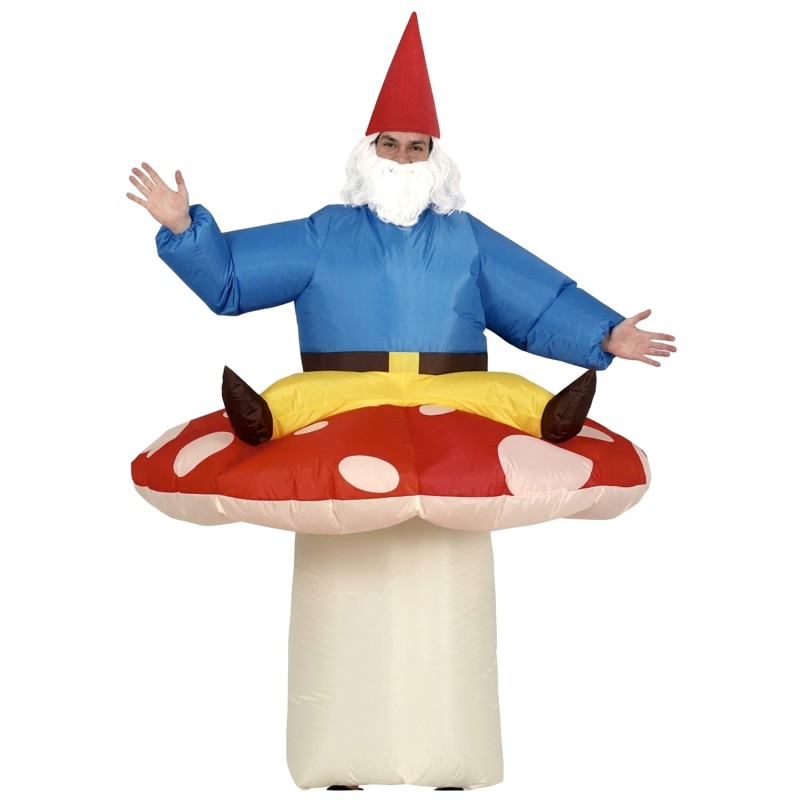 DEGUISEMENT LUTIN SUR CHAMPIGNON GONFLABLE ADULTE