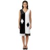 DEGUISEMENT ROBE CHARLESTONE NOIRE ET BLANCHE A LOSANGES TAILLE 44