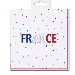 16 SERVIETTES FRANCE BLEU BLANC ROUGE 33 X 33 CM 