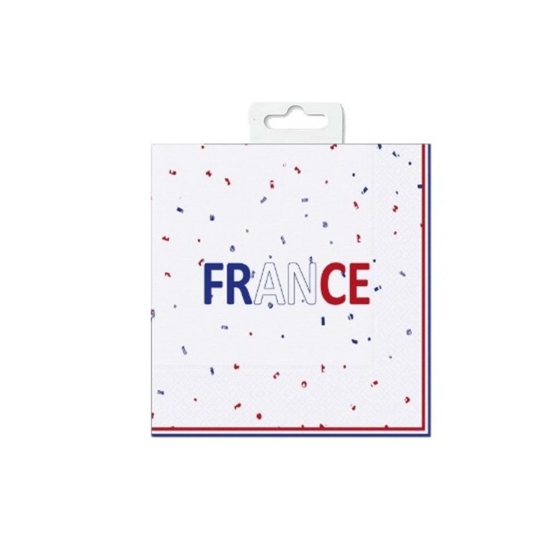 16 SERVIETTES FRANCE BLEU BLANC ROUGE 33 X 33 CM 