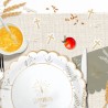 DUO CONFETTIS DE TABLE BLANC ET OR COMMUNION ET CROIX ENV 60 PIECES