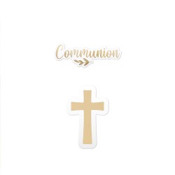 DUO CONFETTIS DE TABLE BLANC ET OR COMMUNION ET CROIX ENV 60 PIECES