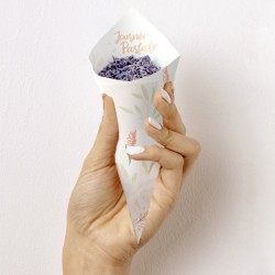 10 CONES EN PAPIER JOURNEE PARFAITE POUR CONFETTIS OU PETALES DE FLEURS