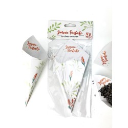 10 CONES EN PAPIER JOURNEE PARFAITE POUR CONFETTIS OU PETALES DE FLEURS