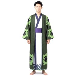 DEGUISEMENT RORONOA ZORO ONE PIECE KIMONO VERT TAILLE L
