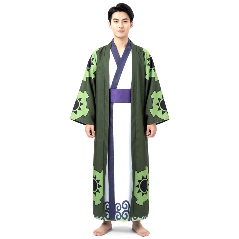 DEGUISEMENT RORONOA ZORO ONE PIECE KIMONO VERT TAILLE M