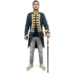 DEGUISEMENT VESTE DE DOMPTEUR BLEU ET OR TAILLE M