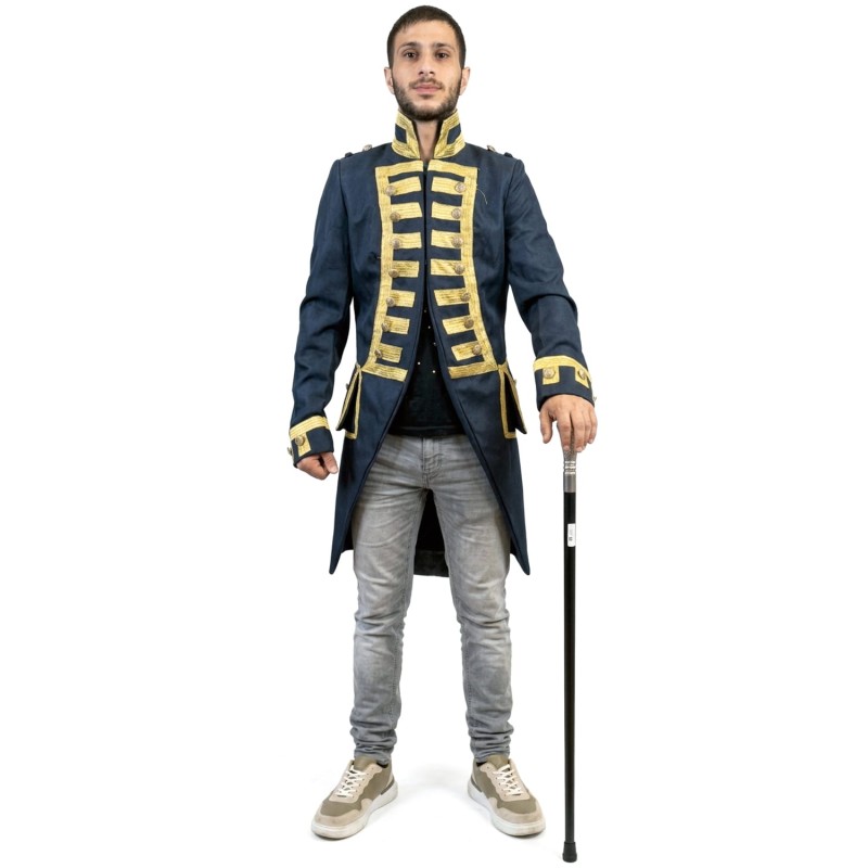 DEGUISEMENT VESTE DE DOMPTEUR BLEU ET OR TAILLE M