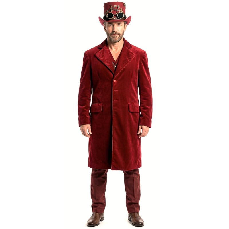 DEGUISEMENT VESTE BORDEAUX WILLY WONKA TAILLE L