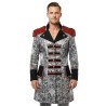 DEGUISEMENT VESTE DE MARQUIS GRIS ROUGE ET NOIR TAILLE S