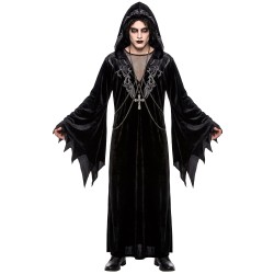 DEGUISEMENT LONGUE VESTE NOIRE/CHAINE GOTHIQUE HOMME TAILLE M