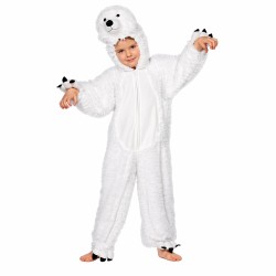 DEGUISEMENT OURS BLANC TAILLE 104 COMBINAISON A CAPUCHE