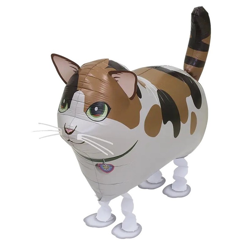 BALLON AIRWALKER MARCHEUR CHAT TACHETE 60 CM 