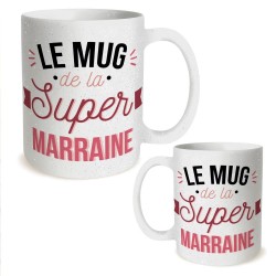 MUG PAILLETTES SUPER MARRAINE