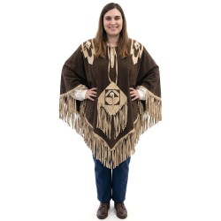 DEGUISEMENT PONCHO WESTERN MARRON