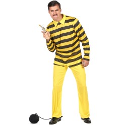 DEGUISEMENT PRISONNIER DALTON NOIR/JAUNE PANTALON JAUNE TAILLE L