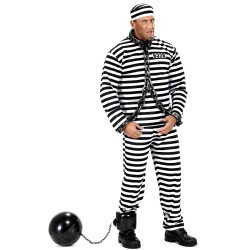 DEGUISEMENT PRISONNIER NOIR ET BLANC RAYE TAILLE 50-52