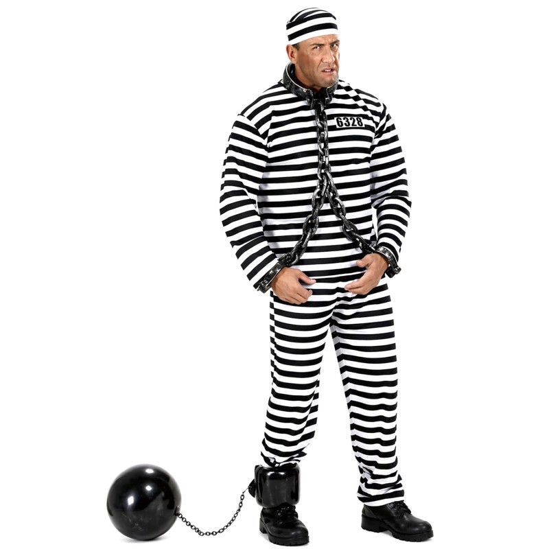 DEGUISEMENT PRISONNIER NOIR ET BLANC RAYE TAILLE 50-52