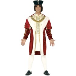 DEGUISEMENT ROI MEDIEVAL ROUGE ET OR TAILE M 