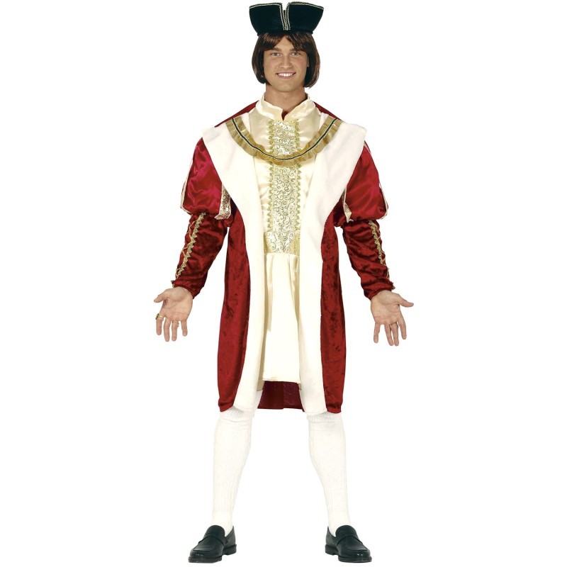 DEGUISEMENT ROI MEDIEVAL ROUGE ET OR TAILE M 