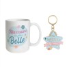COFFRET CADEAU MARRAINE LA PLUS BELLE MUG A PAILLETTES + PORTE CLES