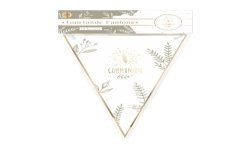 GUIRLANDE 10 FANIONS COMMUNIONAC BLANC ET OR 3 METRES 