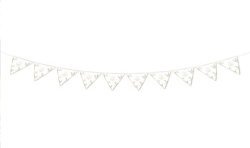 GUIRLANDE 10 FANIONS COMMUNIONAC BLANC ET OR 3 METRES 