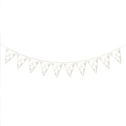 GUIRLANDE 10 FANIONS COMMUNIONAC BLANC ET OR 3 METRES 