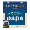 TABLIER DE CUISINE BLEU LE CHEF C'EST PAPA
