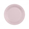 10 ASSIETTES CARTON RAINBOW RONDE ROSE PASTEL 18 CM 