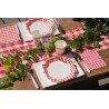 10 ASSIETTES VICHY ROUGE ET BLANC CAMPAGNE 21 CM