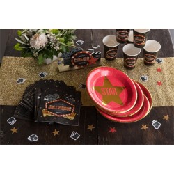 10 ASSIETTES HOLLYWOOD CINEMA ROUGE ETOILE STAR OR 23 CM