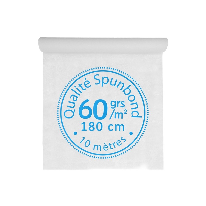 NAPPE SPUNBOND BLANC EN ROULEAU 1,80 M X 10 M