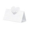 10 MARQUES PLACES BLANC NACRE COEUR DENTELLE 9 X 6.5 CM