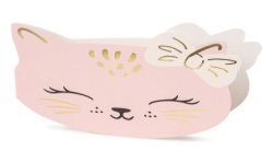 6 INVITATIONS + ENVELOPPES CHAT KITTY ROSE 13 X 10 CM