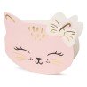 6 INVITATIONS + ENVELOPPES CHAT KITTY ROSE 13 X 10 CM