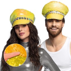 CASQUETTE SEQUIN JAUNE MANDY CANDY