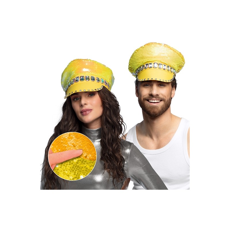 CASQUETTE SEQUIN JAUNE MANDY CANDY