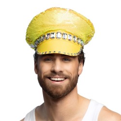 CASQUETTE SEQUIN JAUNE MANDY CANDY
