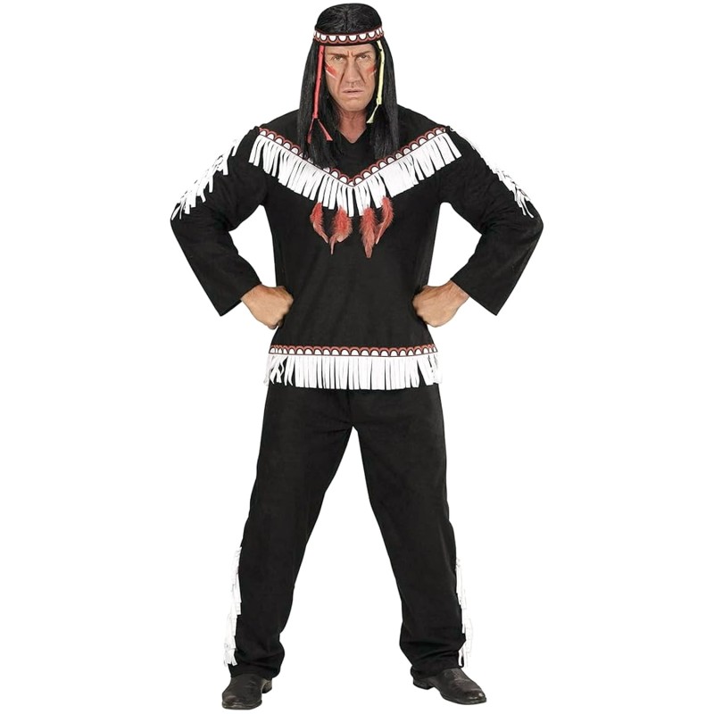 DEGUISEMENT HOMME INDIEN NOIR ET BLANC TAILLE M 