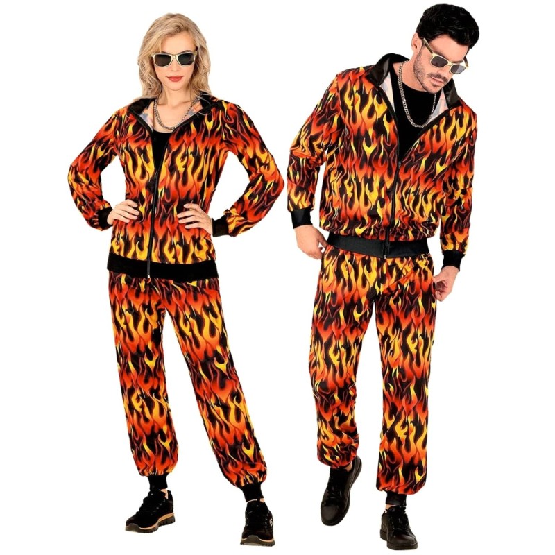 DEGUISEMENT JOGGING OU SURVETEMENT FLAMMES DE L'ENFER TAILLE L