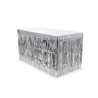 JUPE DE TABLE A FRANGES METALLIQUE ARGENT 80 X 300 CM