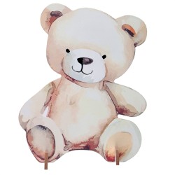 DECOR NOUNOURSE BABY TEDDY BEAR NUDE EN BOIS POUR LA TABLE 16 X 4 X 20 CM 