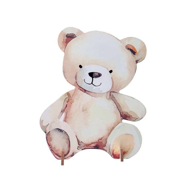DECOR NOUNOURSE BABY TEDDY BEAR NUDE EN BOIS POUR LA TABLE 16 X 4 X 20 CM 