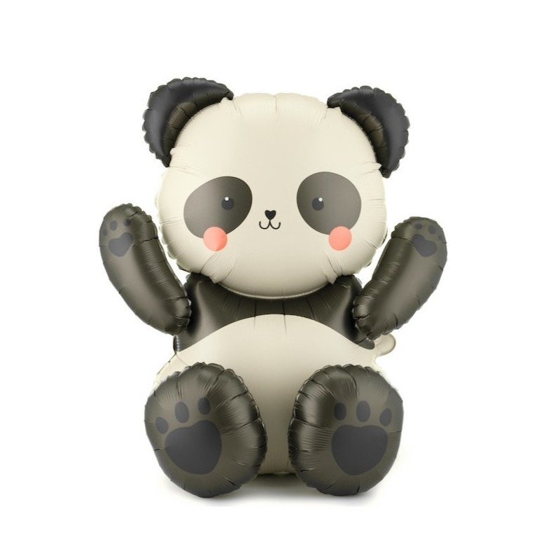 BALLON METALLIQUE PANDA ASSIS GONFLABLE A L'AIR 68 X 72 CM